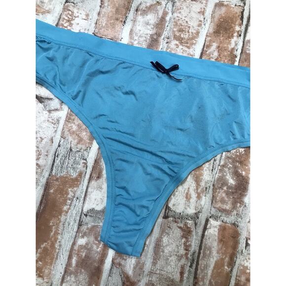 CACIQUE LANE BRYANT 14/16 BLUE SMOOTH NO SHOW COMFORT BLISS THONG PANTIES - Picture 2 of 5